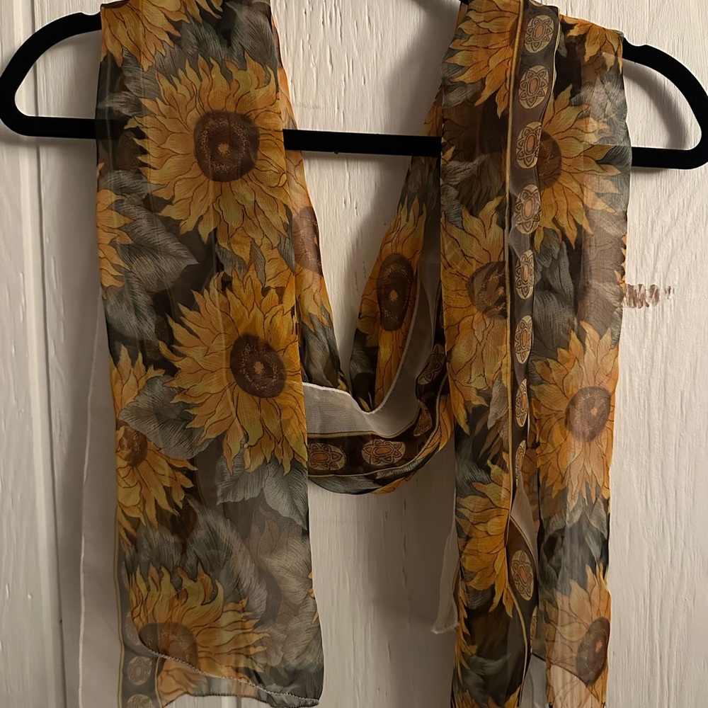 Sheer Sunflower Scarf – Lightweight & Romantic